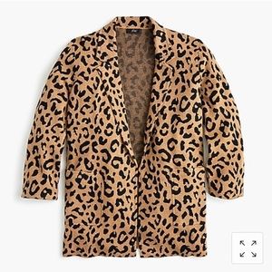 J crew Sophie open-front sweater blazer leopard S